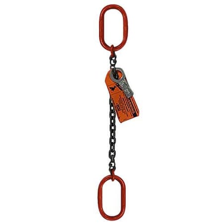 Hsi Sngl Leg Chain Slng, 5/8 in dia, 4ft L, Oblong to Oblong Link, 22,600lb Lmt 10SOO5/8-04